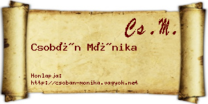 Csobán Mónika névjegykártya
