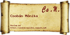 Csobán Mónika névjegykártya